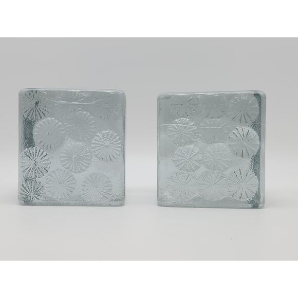 Art Glass Blenko Blocks Ice Frosted Sculpture Textured Paperweights - Picture 2 of 8